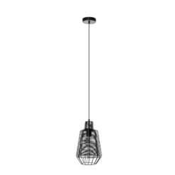 Lucande Tinko Käfig-Pendelleuchte, schwarz, 20 cm