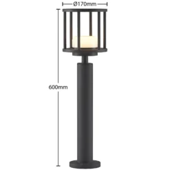 Lucande Wegelampe Berenike, 60 cm, dunkelgrau, Metall, GX53