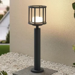 Lucande Wegelampe Berenike, 60 cm, dunkelgrau, Metall, GX53