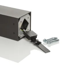 Lucande Wegeleuchte Kiran, 100 cm, grau, Metall, IP44, E27