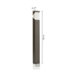 Lucande Wegeleuchte Kiran, 100 cm, grau, Metall, IP44, E27
