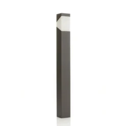 Lucande Wegeleuchte Kiran, 100 cm, grau, Metall, IP44, E27