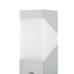 Lucande Wegeleuchte Kiran 100 cm, Sensor, hellgrau, IP44