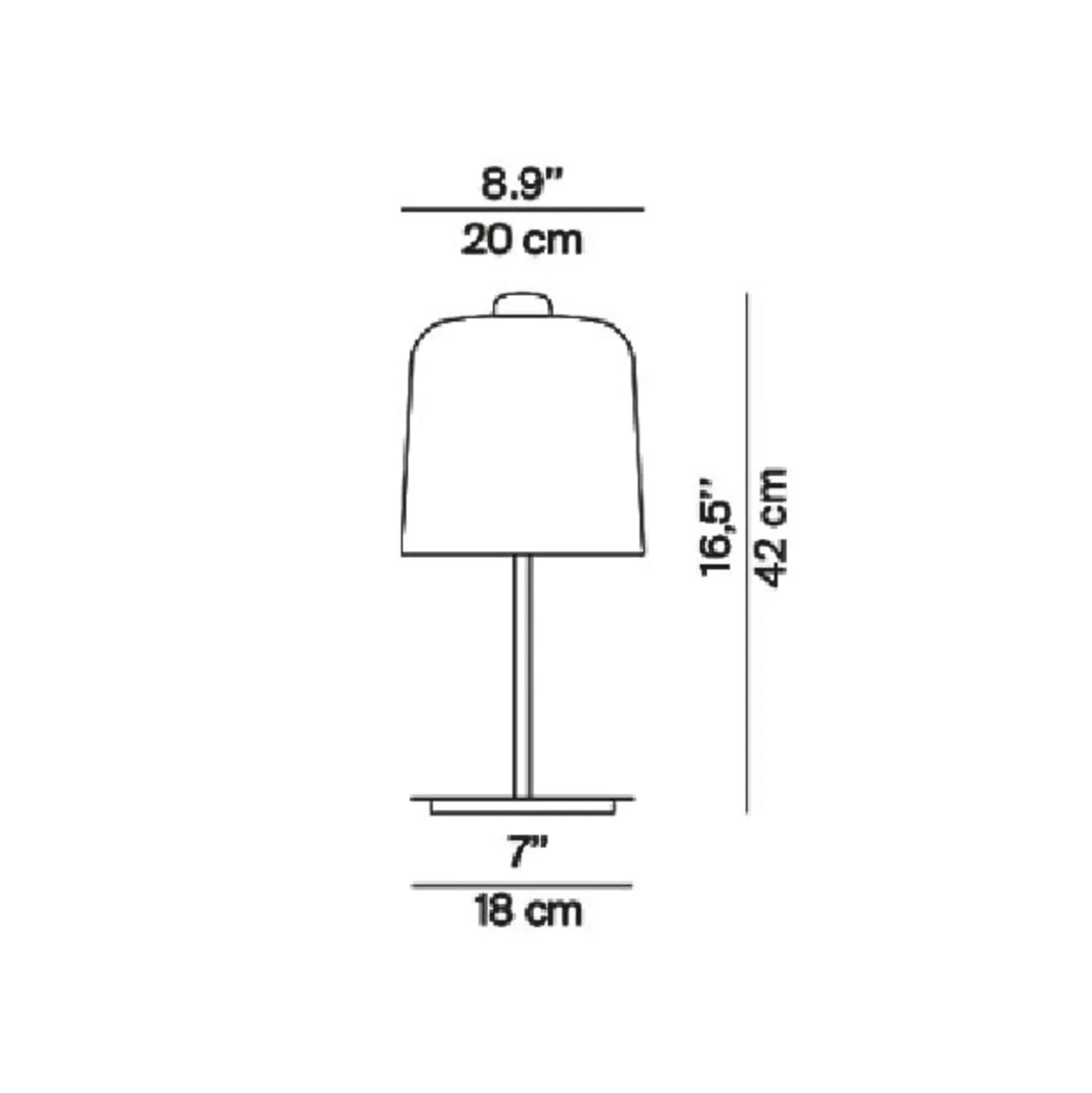 Luceplan Zile Tischlampe taubengrau, Höhe 42 cm