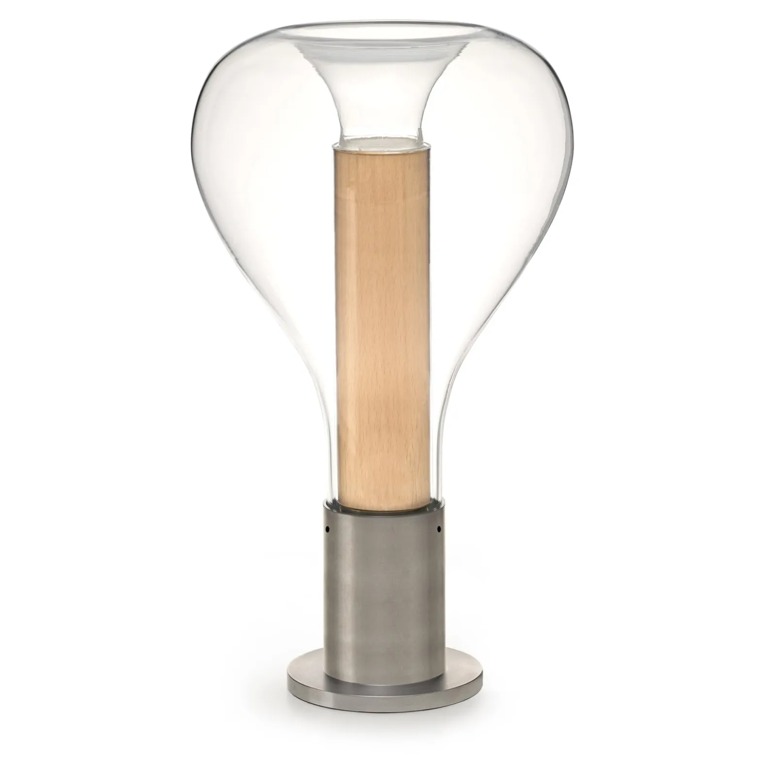 LZF Eris LED-Tischlampe Glas aluminium/buche