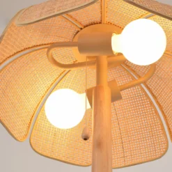 MARKET SET Tischlampe Coquillage, Rohrgeflecht/Holz, E27
