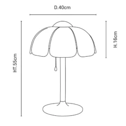 MARKET SET Tischlampe Coquillage, Rohrgeflecht/Holz, E27