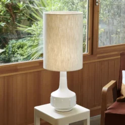 MARKET SET Tischlampe Jimmy, weiß/beigefarben, Höhe 83 cm