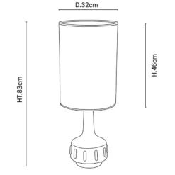 MARKET SET Tischlampe Jimmy, weiß/beigefarben, Höhe 83 cm