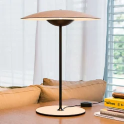 MARSET Ginger M LED-Tischleuchte Ø42cm eiche/weiß