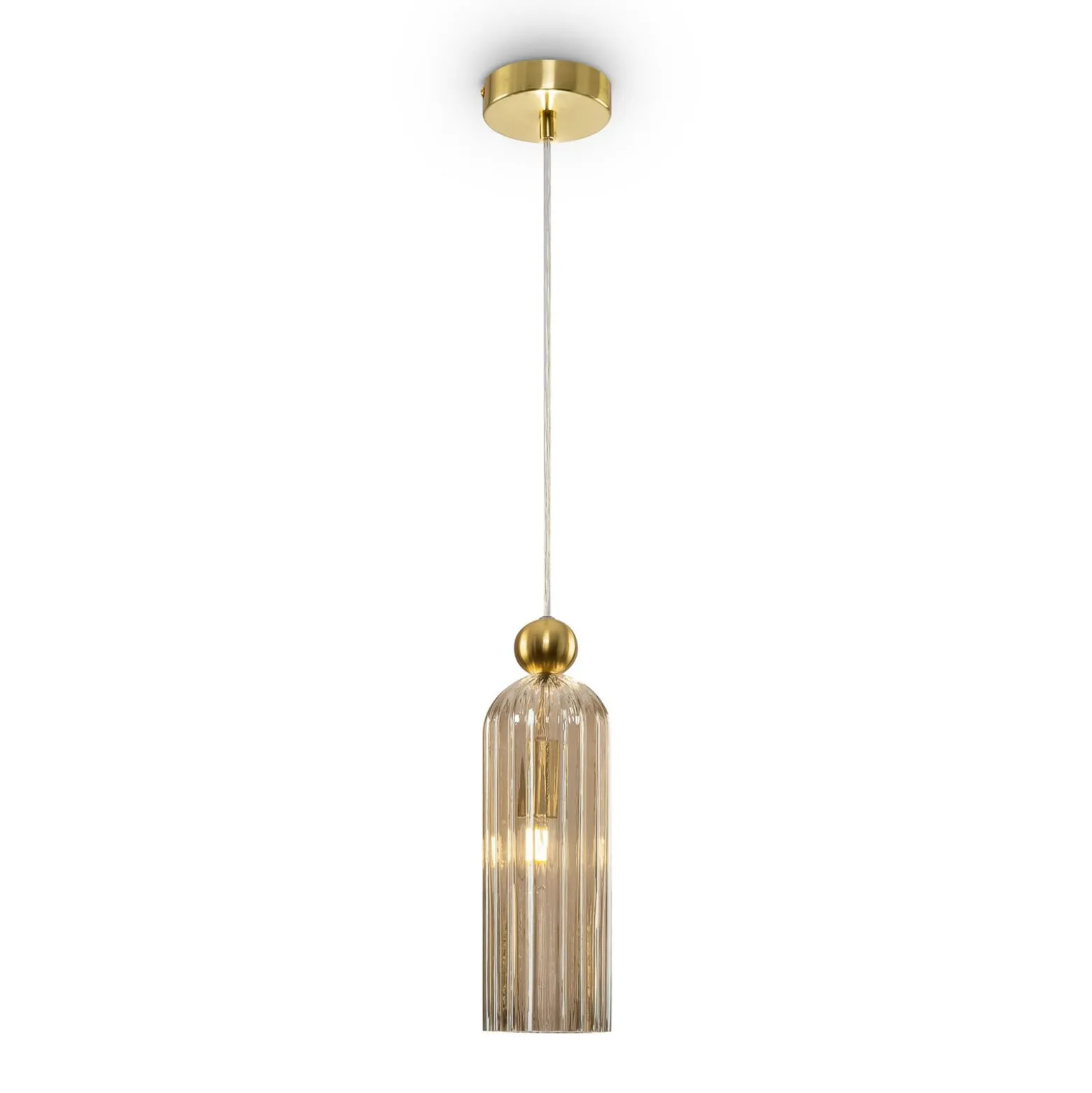 Maytoni Antic Hängeleuchte, Glasschirm in Cognac