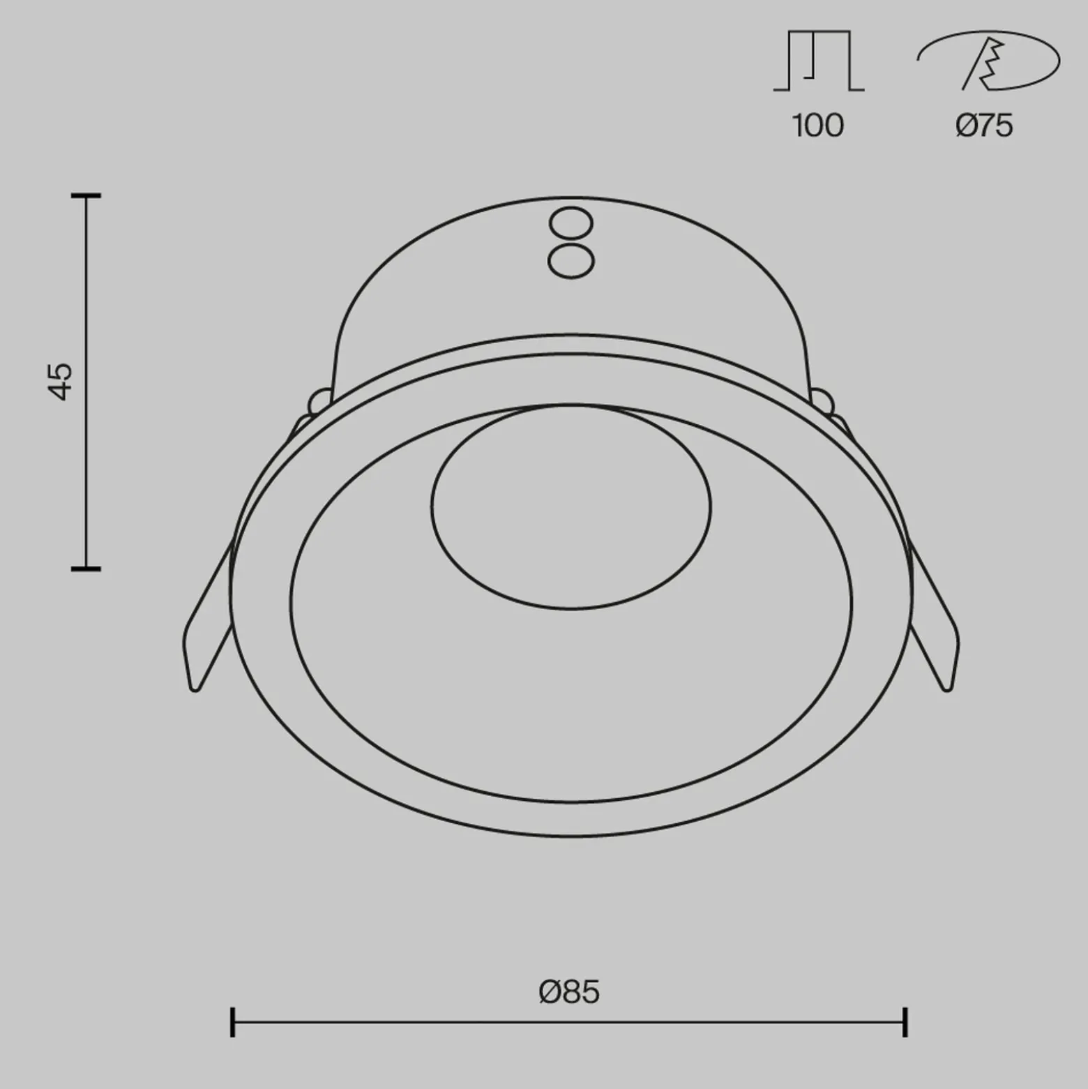 Maytoni Deckeneinbauleuchte Zoom weiß Ø 8,5 cm Alu IP65 GU10