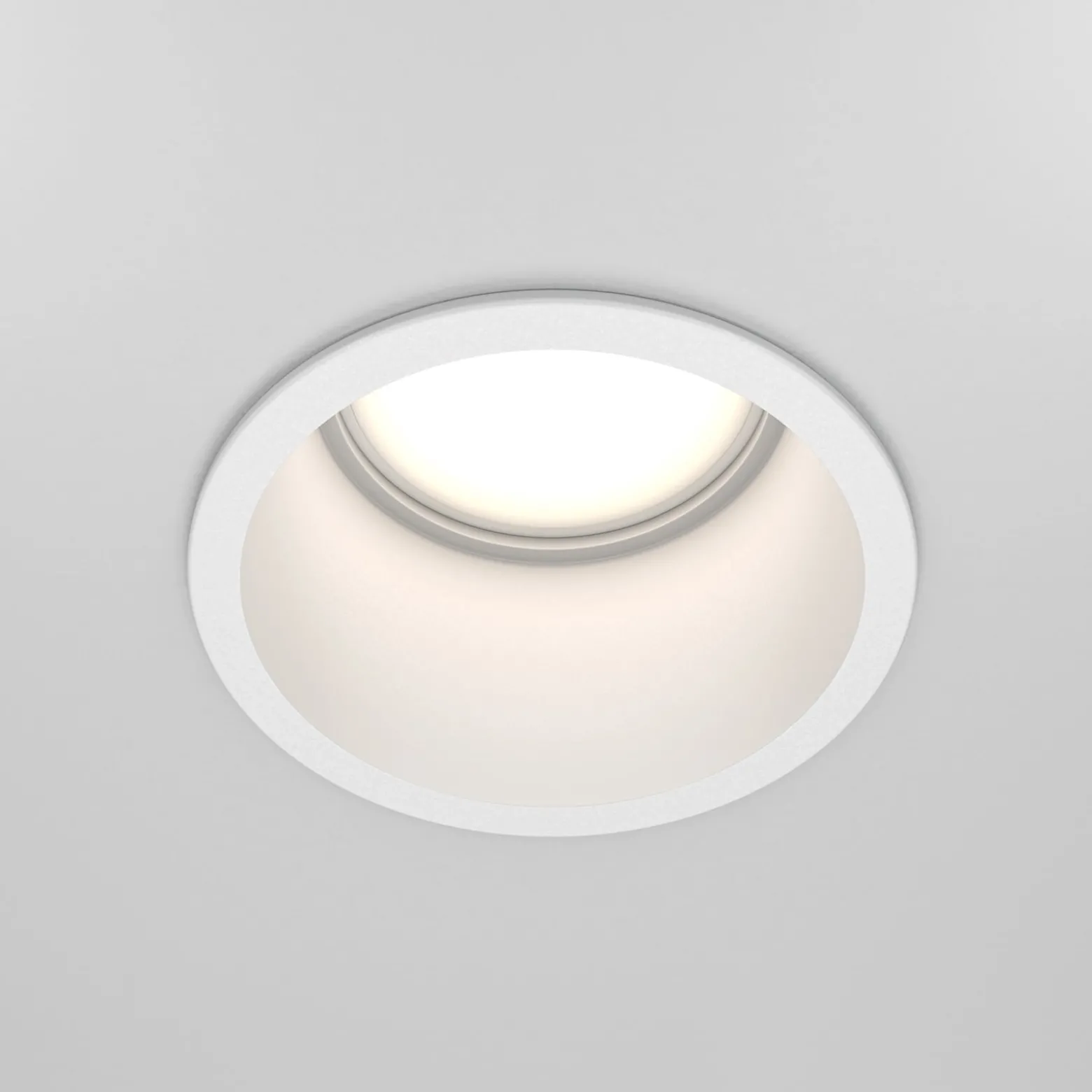 Maytoni Einbaudownlight Reif, weiß/weiß, Ø 6,8 cm, Aluminium