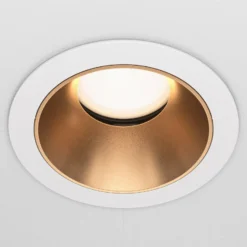 Maytoni Einbauleuchte Share, weiß/gold, Ø 8,5 cm, Alu, GU10