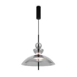 Maytoni LED-Hängeleuchte Bangkok, Ø 40 cm, rauchgrau, Glas