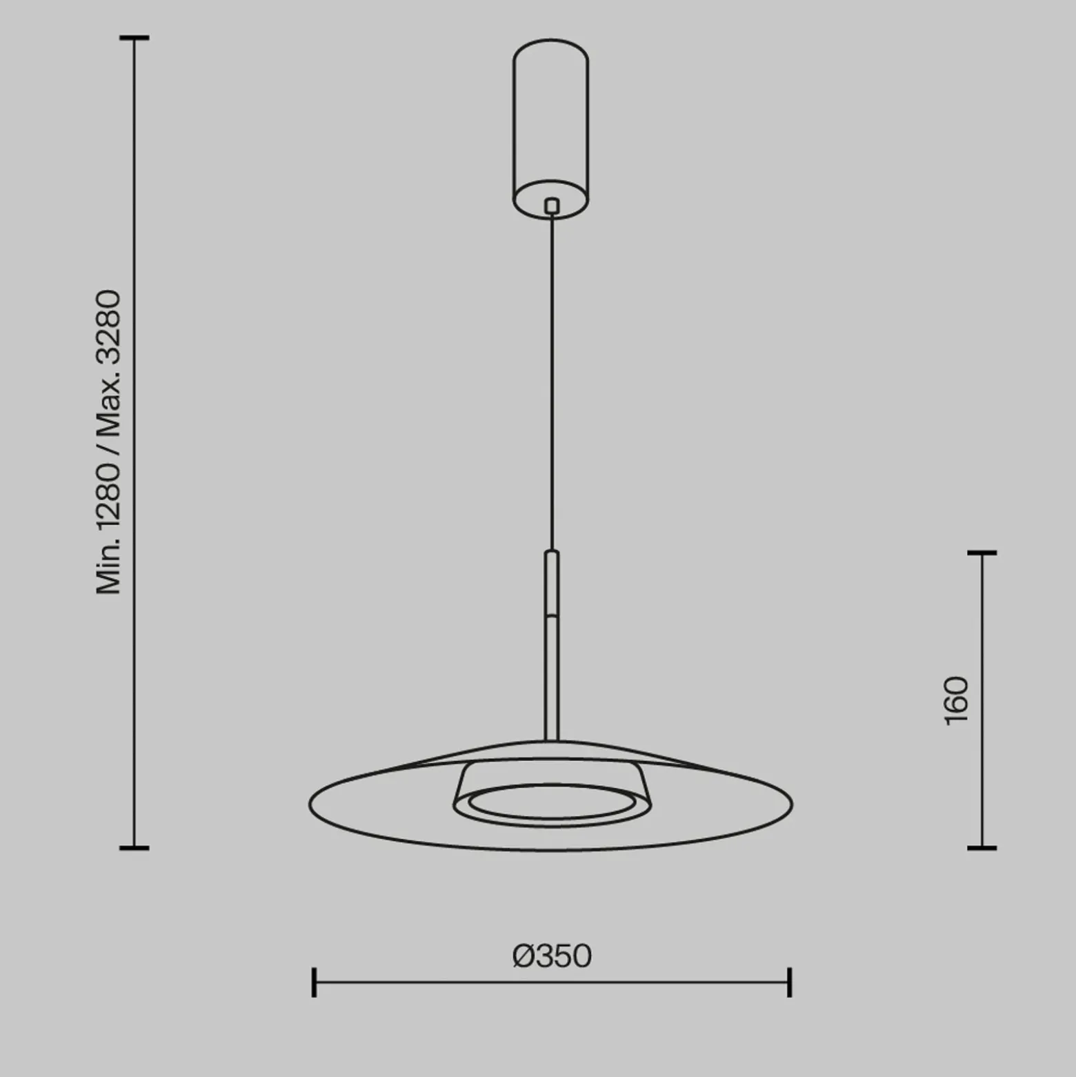Maytoni LED-Hängeleuchte El, Ø 35 cm, schwarz, Aluminium