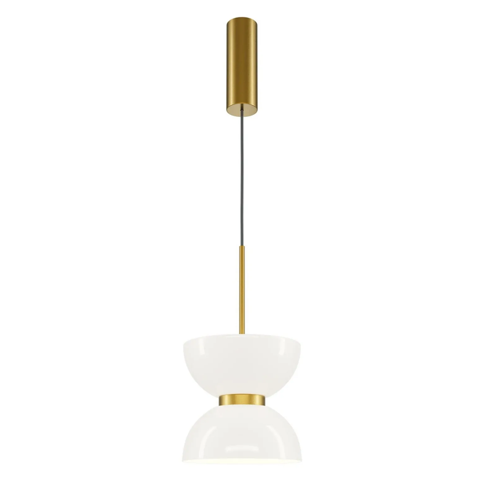 Maytoni LED-Hängeleuchte Kyoto, gold/weiß, Ø 22 cm, Glas