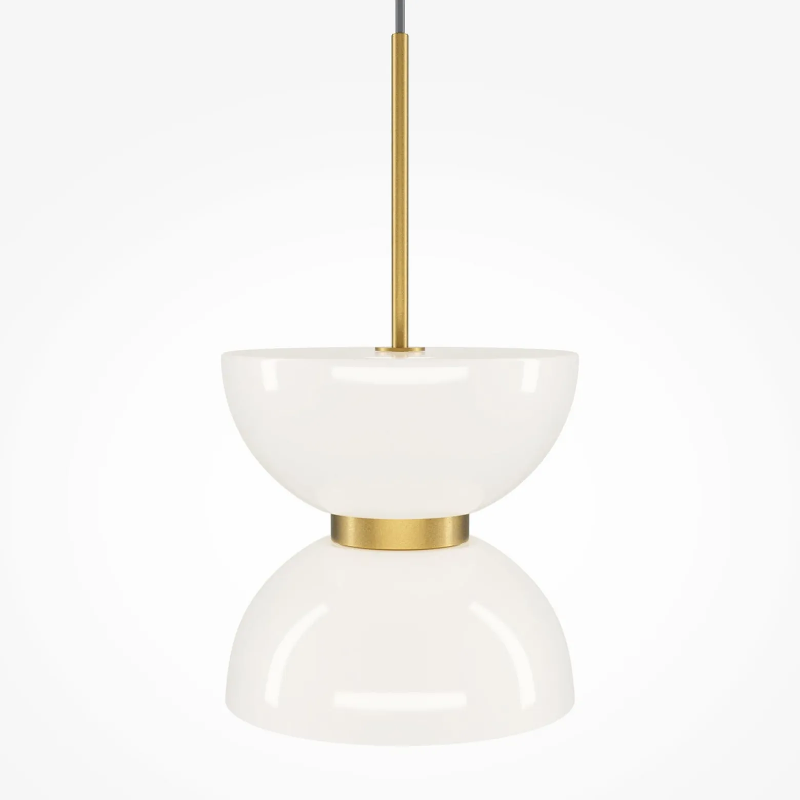Maytoni LED-Hängeleuchte Kyoto, gold/weiß, Ø 22 cm, Glas