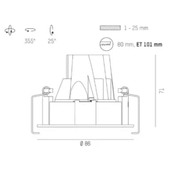 Molto Luce Dark Night Einbau 2700K schwarz/weiß