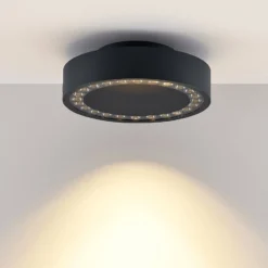 Molto Luce LED-Außen-Deckenlampe Nona, Ø 22,8 cm, anthrazit