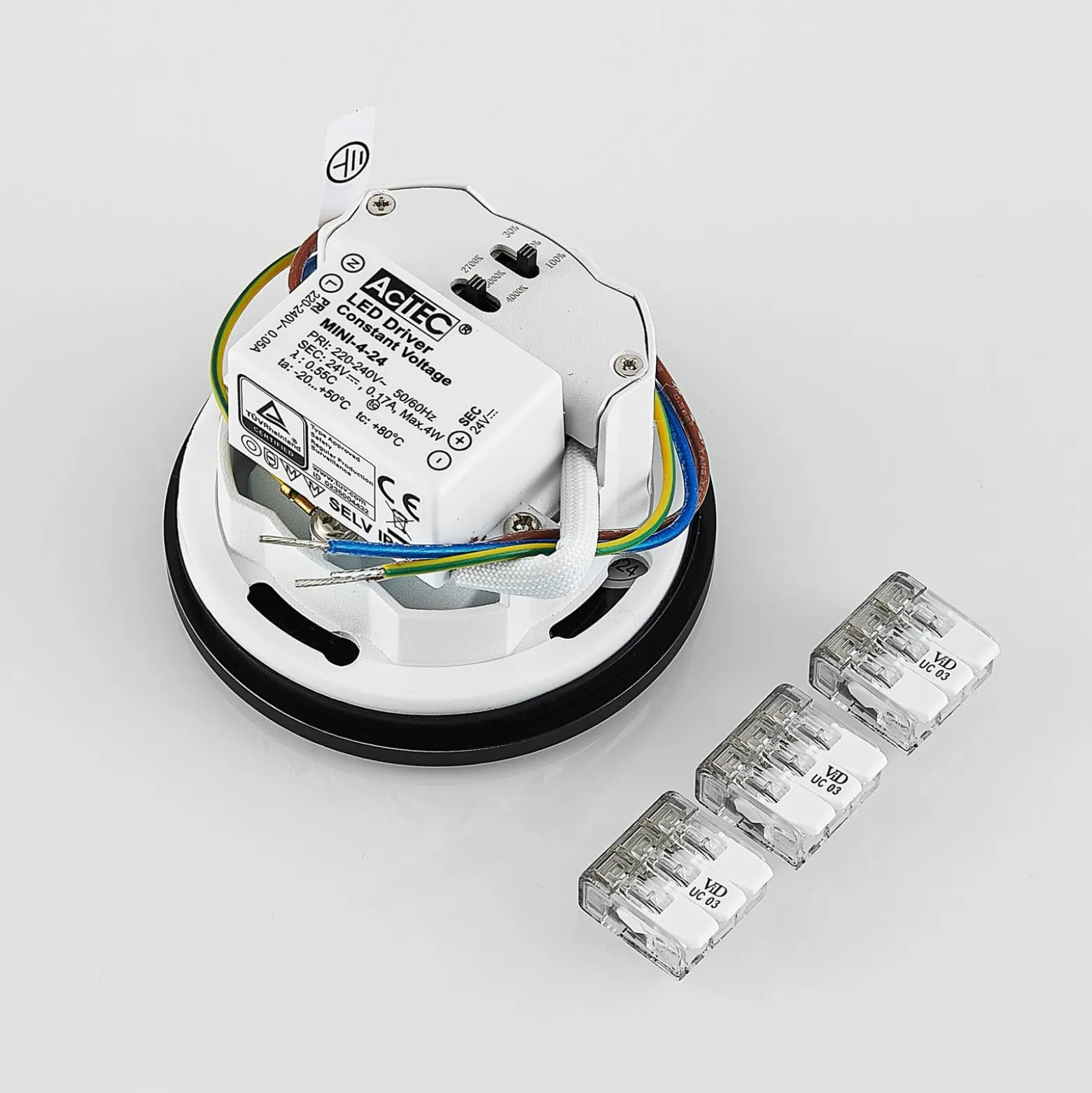 Molto Luce LED-Einbaulampe Wall 68R Glass IP44 RD, schwarz