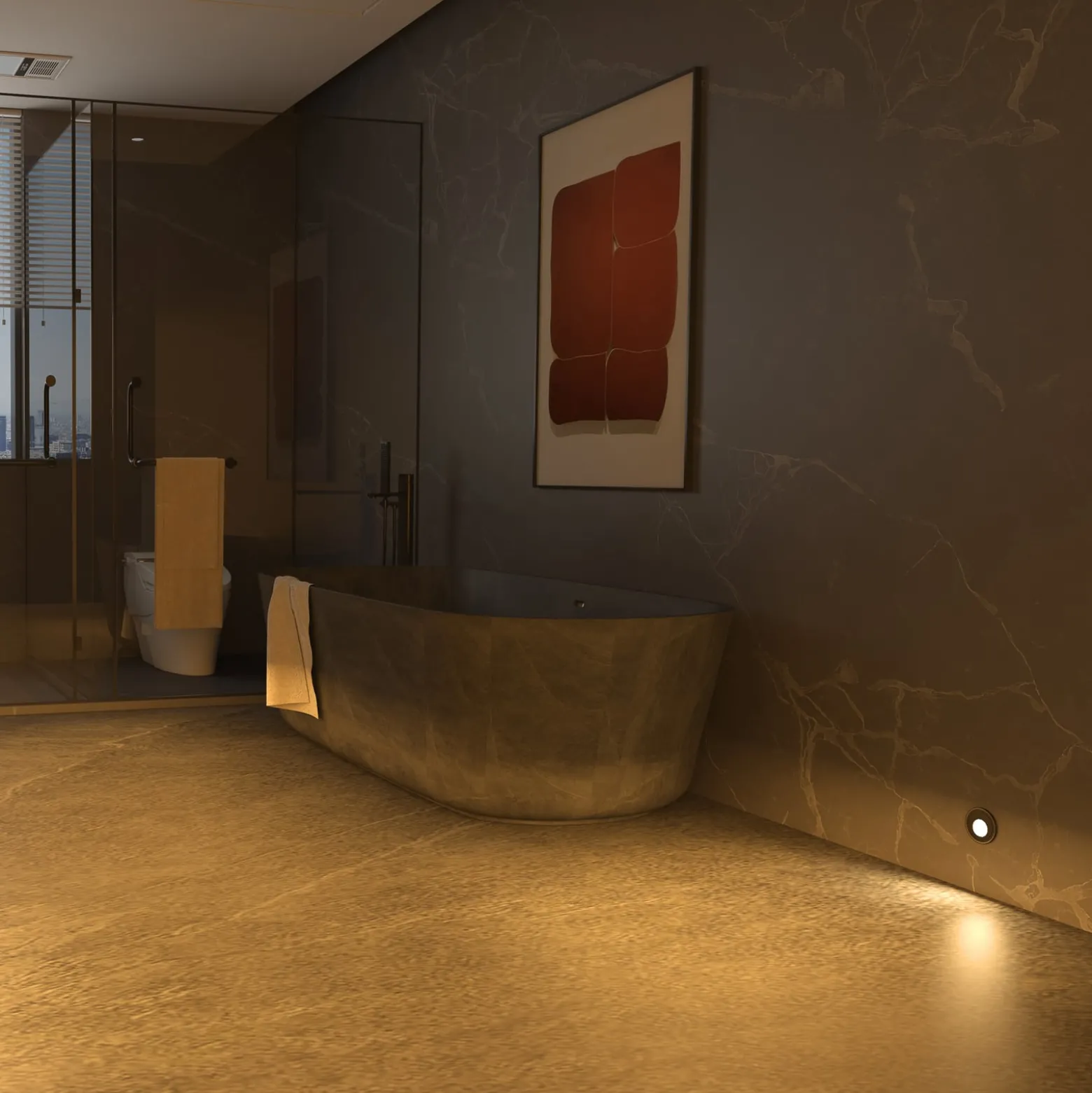 Molto Luce LED-Einbaulampe Wall 68R Glass IP44 RD, schwarz