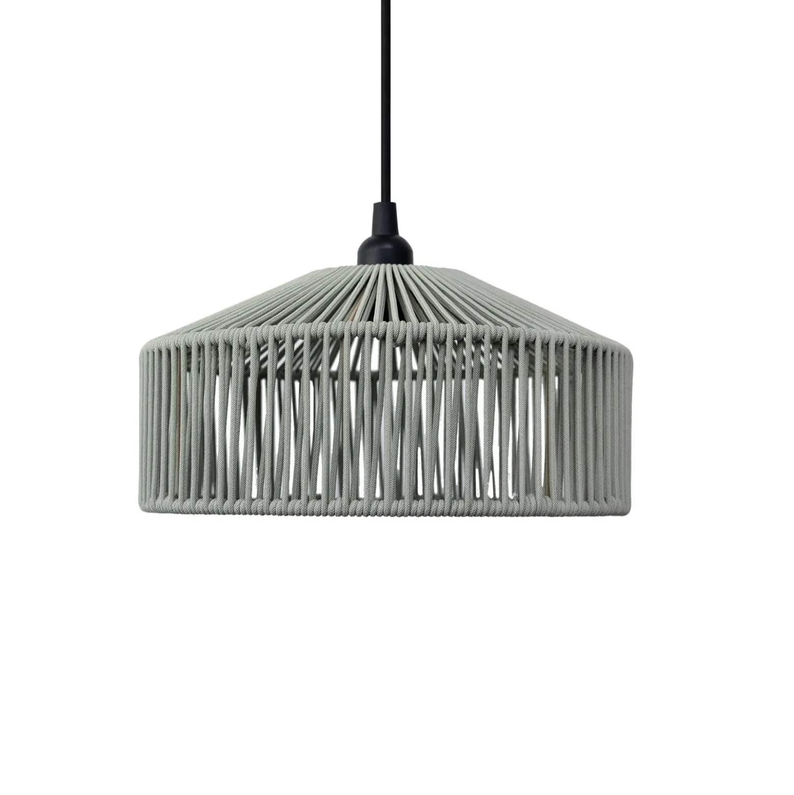 Newgarden Pendelleuchte Calabardina, grün, Seil, Ø30cm, IP44