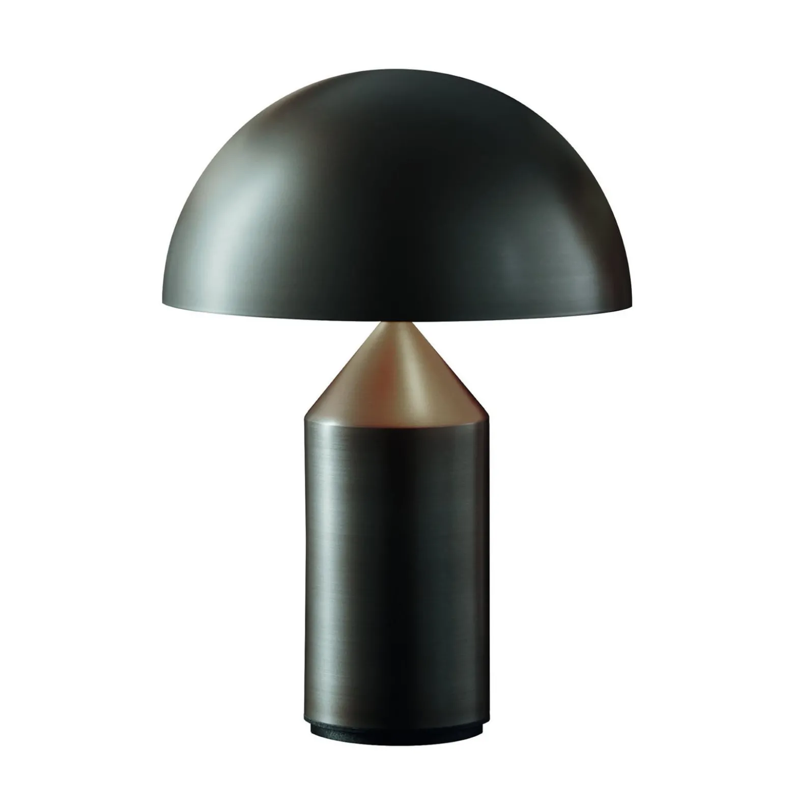 Oluce Tischleuchte Atollo, nickel satin, Alu, Ø 25 cm