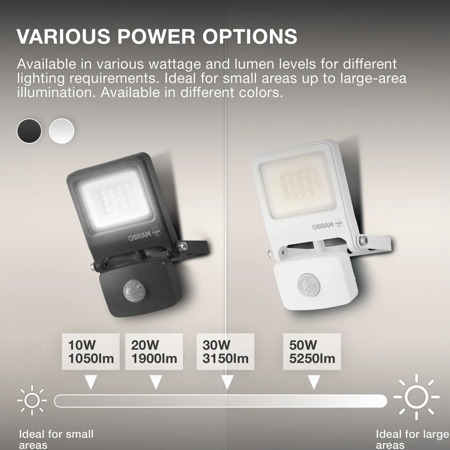 OSRAM Außenstrahler ENDURA FLOOD, grau, Sensor 30 W 840 IP44