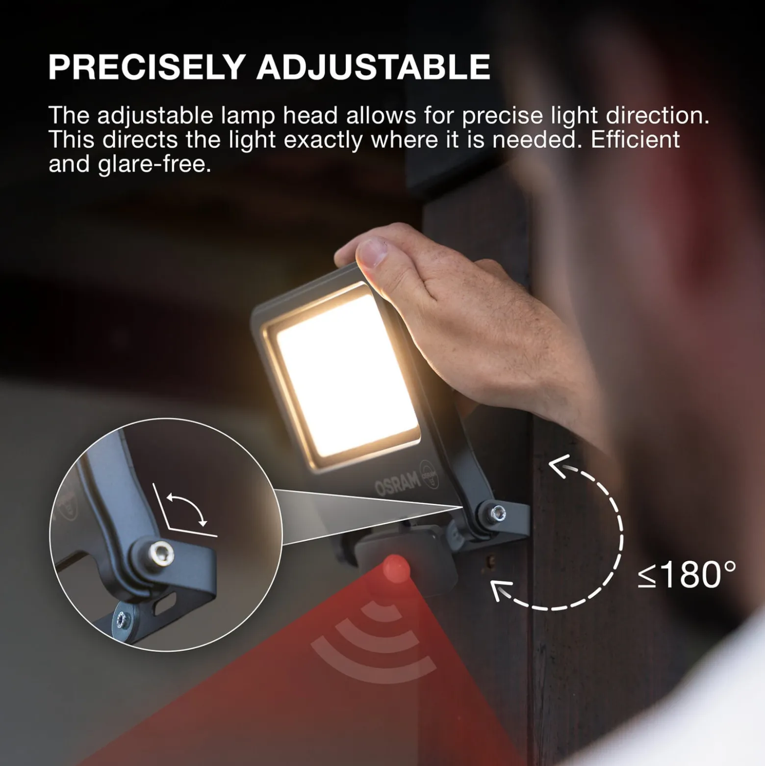 OSRAM Außenstrahler ENDURA FLOOD, grau, Sensor 30 W 840 IP44