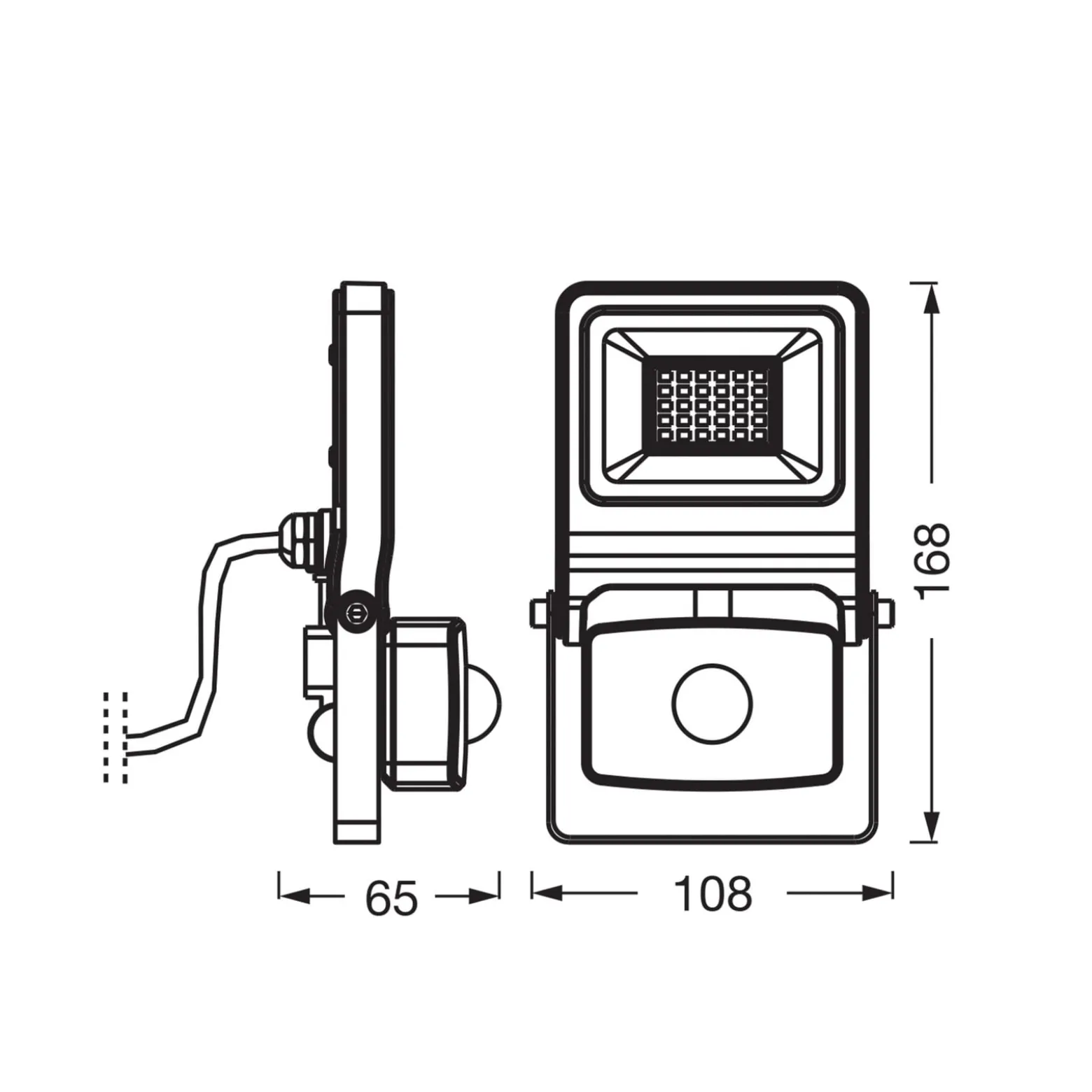OSRAM Außenstrahler ENDURA FLOOD, weiß, Sensor 20 W 830 IP44