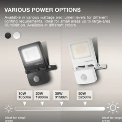 OSRAM Außenstrahler ENDURA FLOOD, weiß, Sensor 20 W 830 IP44