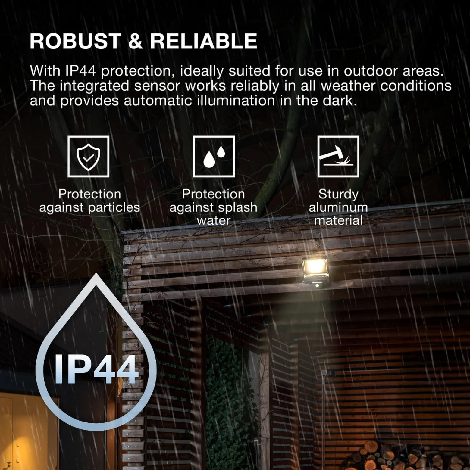 OSRAM Außenstrahler ENDURA FLOOD, weiß, Sensor 20 W 830 IP44