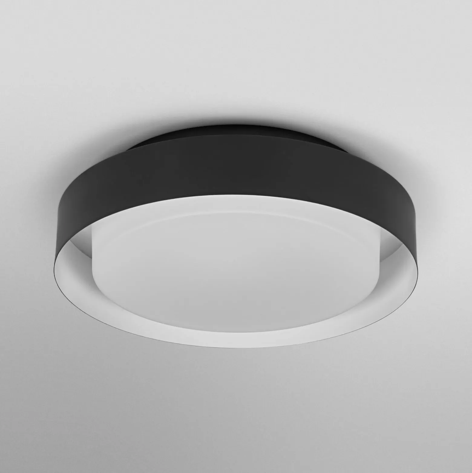 OSRAM Deckenlampe ORBIS MADRID, schwarz, Ø 29 cm Metall/Glas