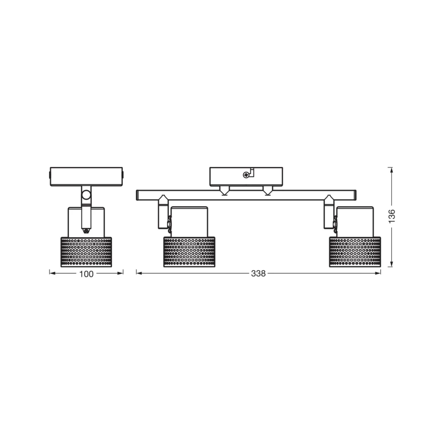 OSRAM Deckenstrahler CORK, weiß, 2 Spots, GU10-LED, 927, dim