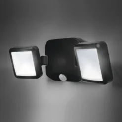 OSRAM LED-Außenwandstrahler DOUBLE, schwarz 2-flg., Batterie