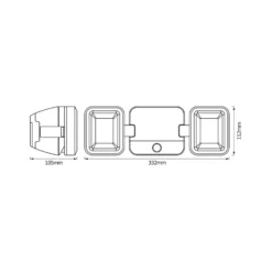 OSRAM LED-Außenwandstrahler DOUBLE, schwarz 2-flg., Batterie