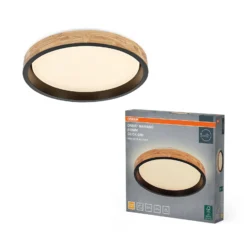 OSRAM LED-Deckenlampe ORBIS MARIANO holz/schwarz Ø 51 cm dim