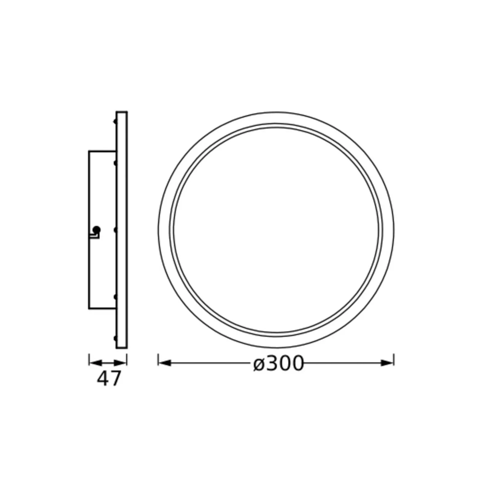 OSRAM LED-Deckenleuchte BATHROOM, schwarz, Ø 30 cm, IP44 CCT