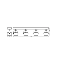 OSRAM LED-Deckenleuchte JUPITER, 4-flammig, silber, Metall
