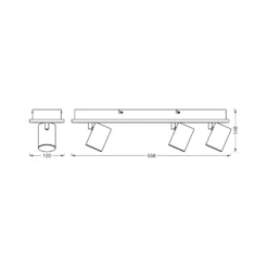 OSRAM LED-Deckenstrahler MARS CLICK-SELECT, 3 Spots, schwarz