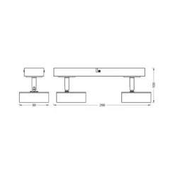 OSRAM LED-Deckenstrahler PLUTO, schwarz, 2 Spots, 3.000 K