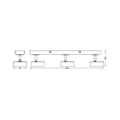 OSRAM LED-Deckenstrahler PLUTO, weiß, 3 Spots Metall 3.000 K