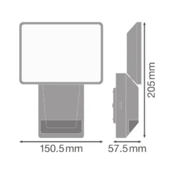 OSRAM LED-Sensor-Außenstrahler ENDURA PRO FLOOD, grau, 15 W