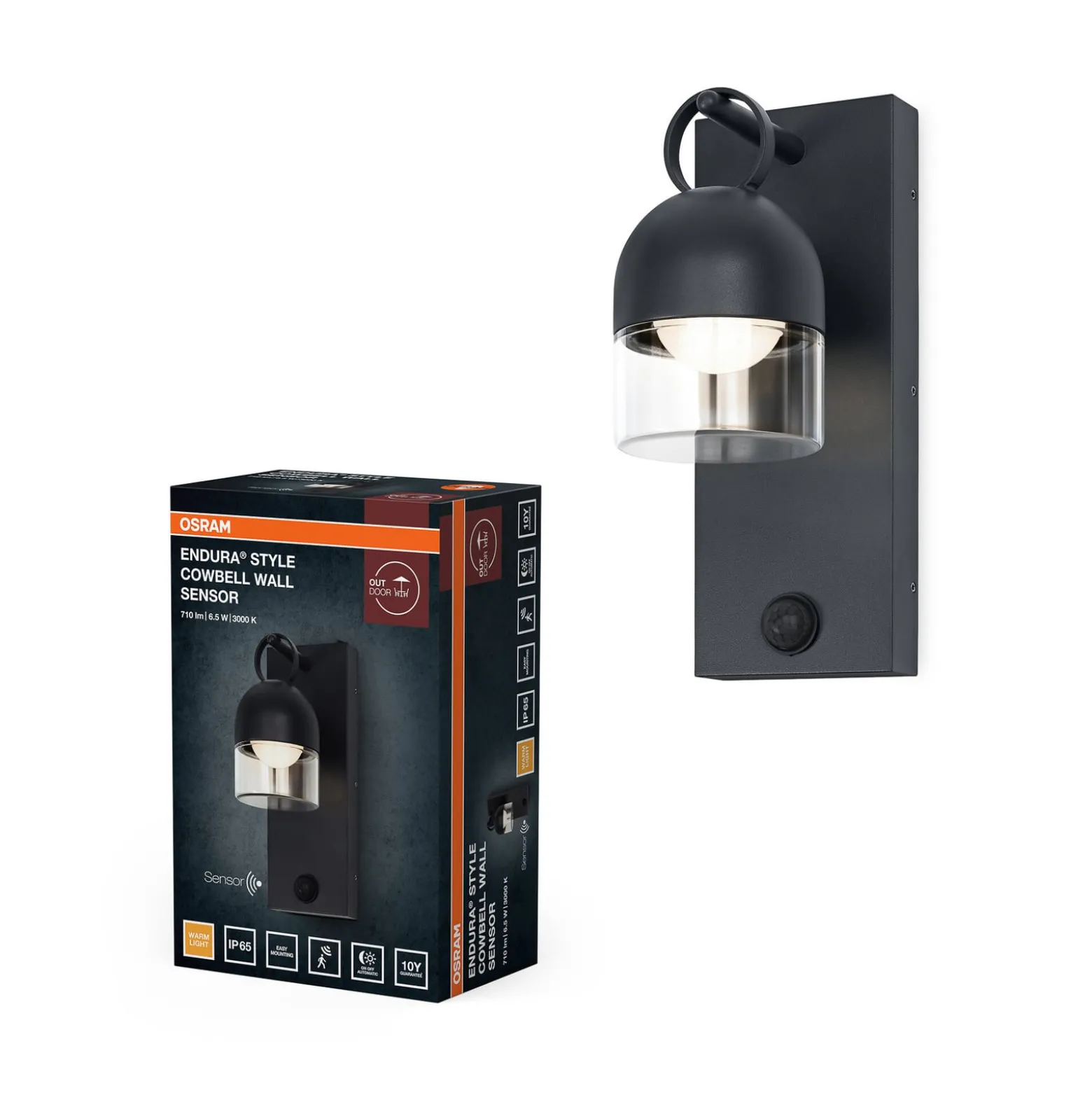 OSRAM LED-Sensor-Wandlampe ENDURA CLASSIC COWBELL, grau IP65