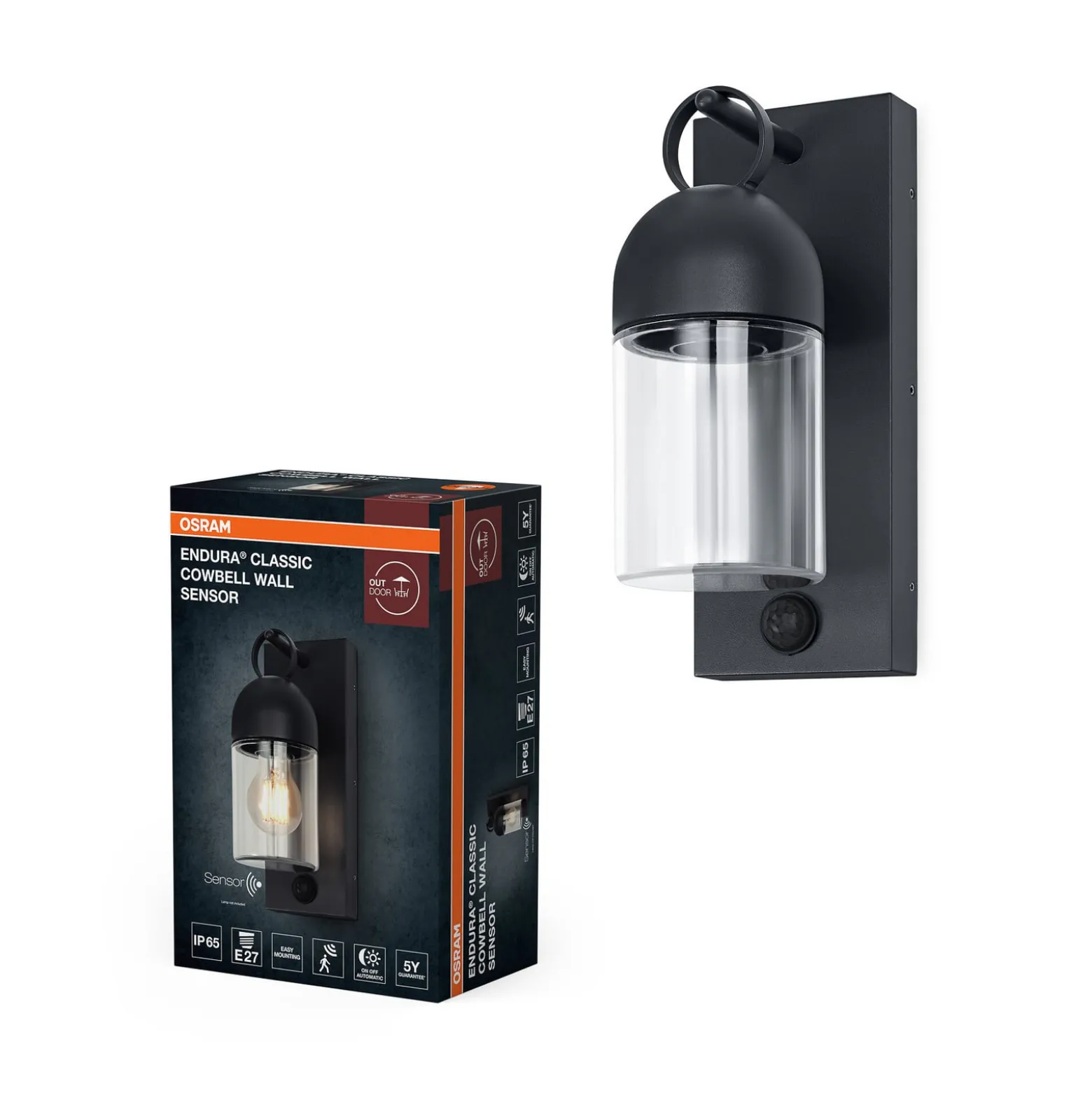 OSRAM Sensor-Außenwandlampe ENDURA CLASSIC COWBELL grau IP65