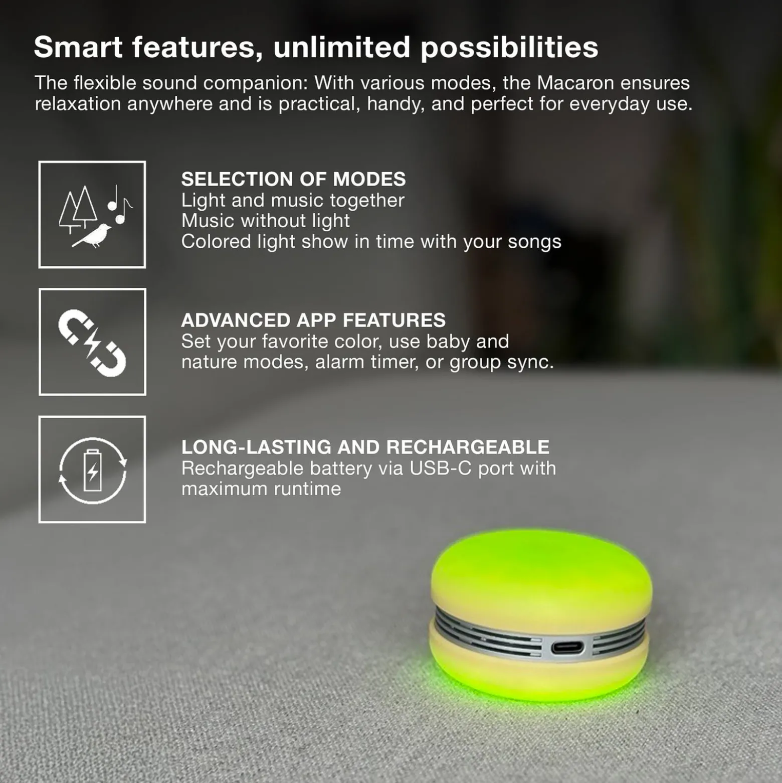 OSRAM SMART+ Bluetooth LED-Lautsprecher MACARON, blau, Akku