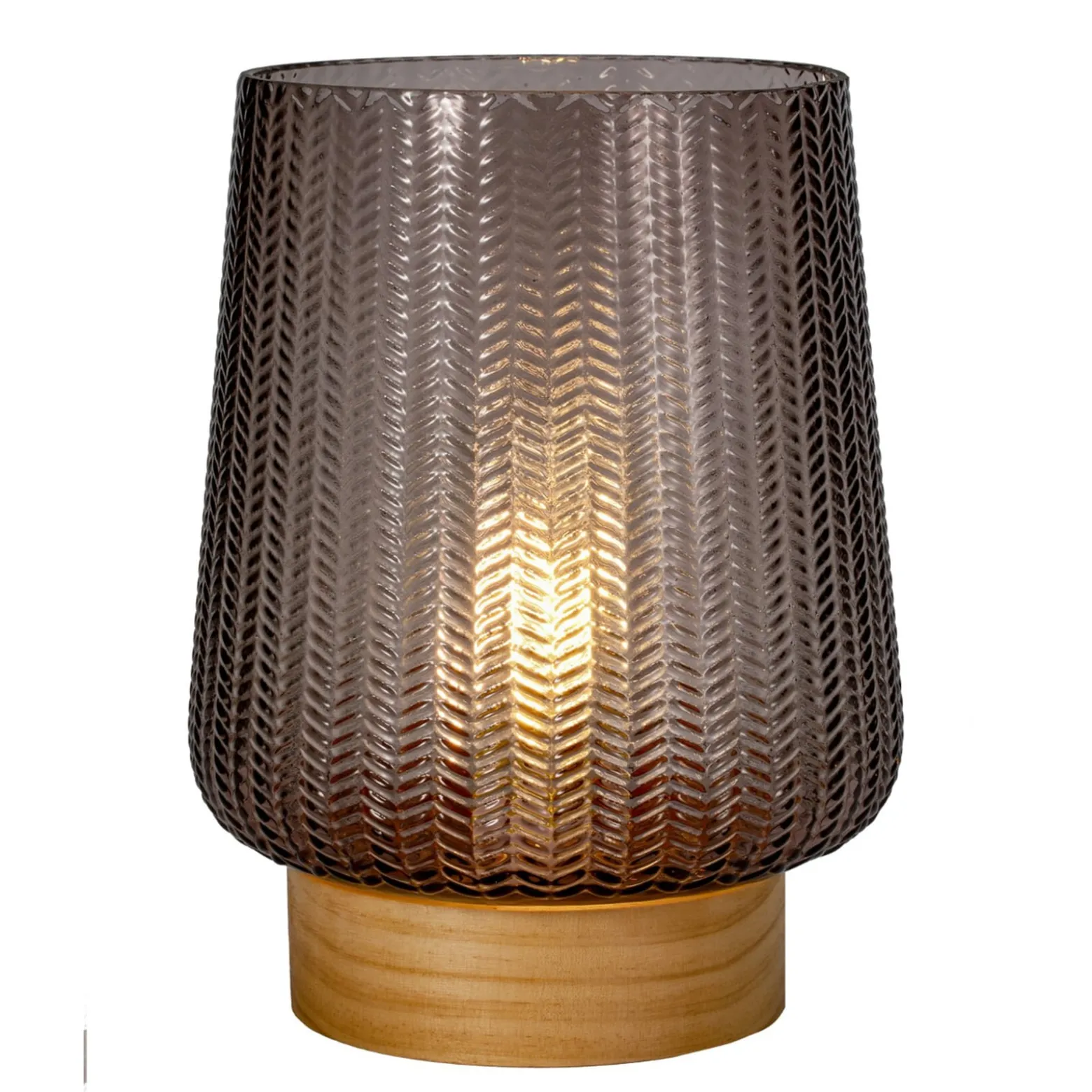 Pauleen Fancy Glamour E27-LED Batterie taupe Holz