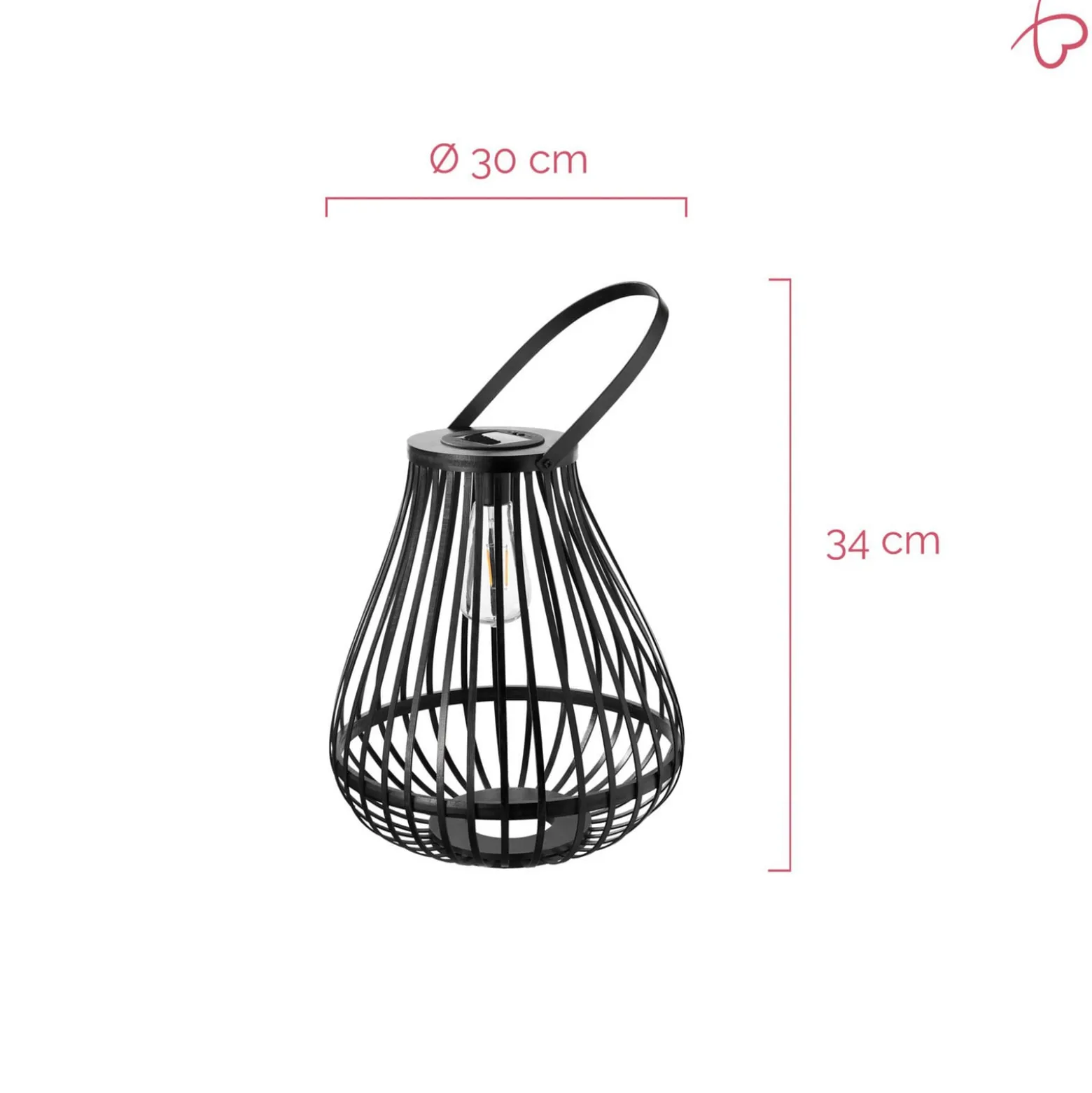 Pauleen LED-Solartischlampe SUNSHINE SPARK schwarz 34cm IP44
