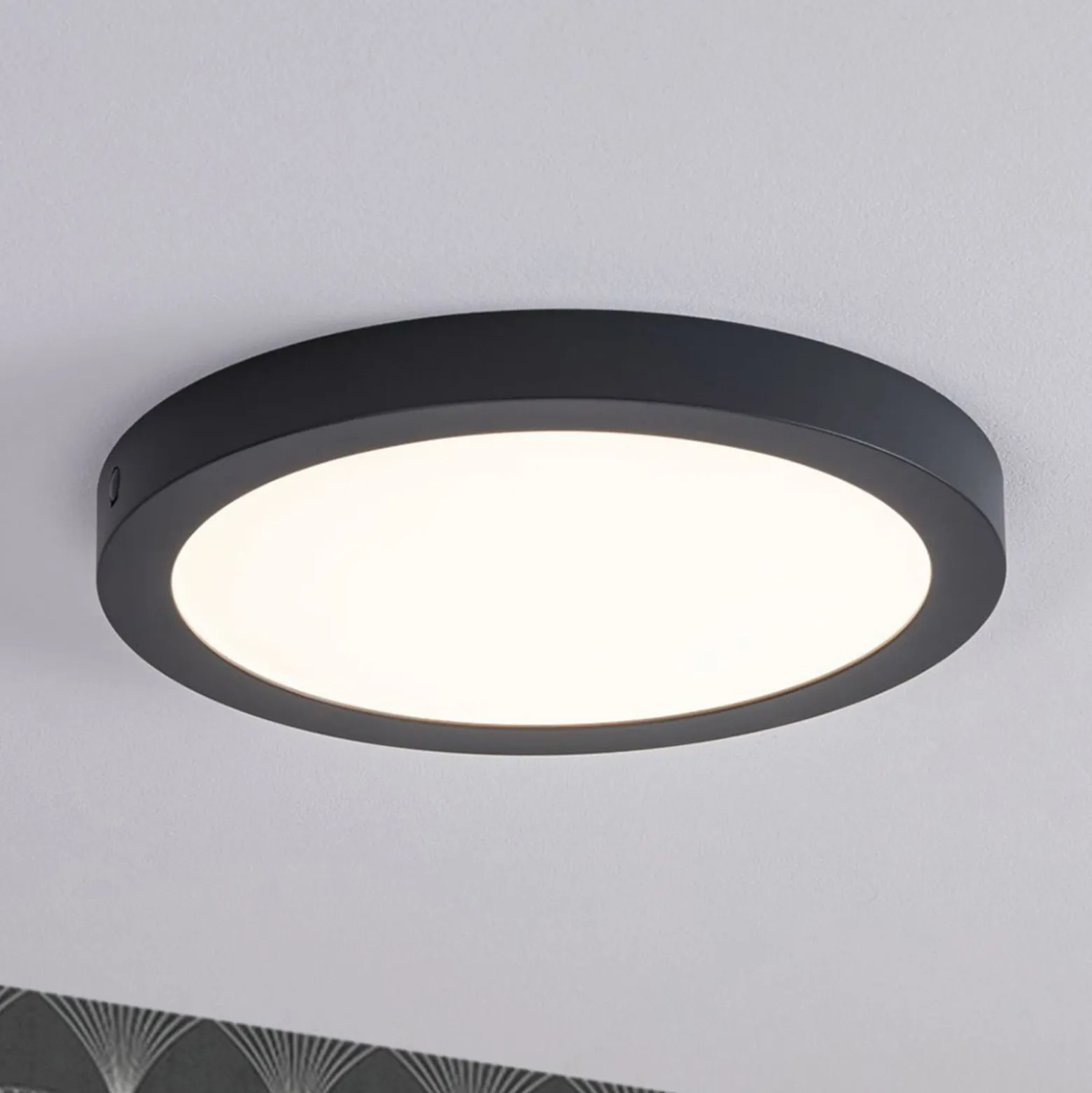 Paulmann Abia LED-Panel Ø 30cm 2.700K dunkelgrau